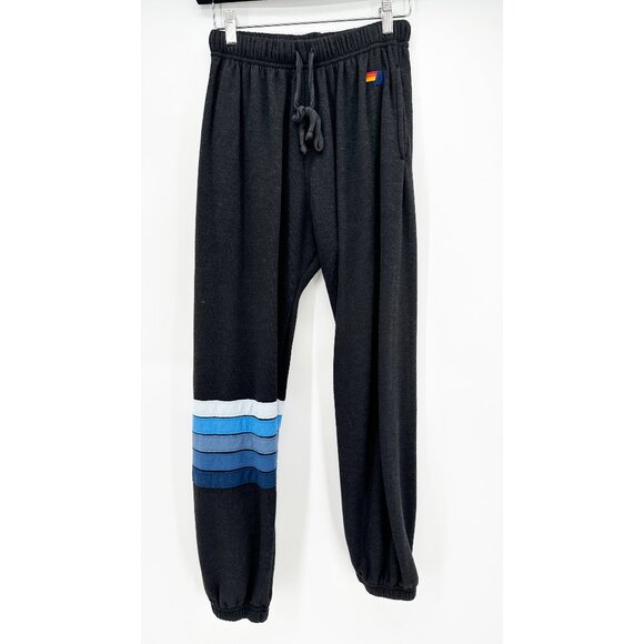 Aviator Nation Pants - Aviator Nation Blue Stitch Sweatpants ~ charcoal – Chic Streets S